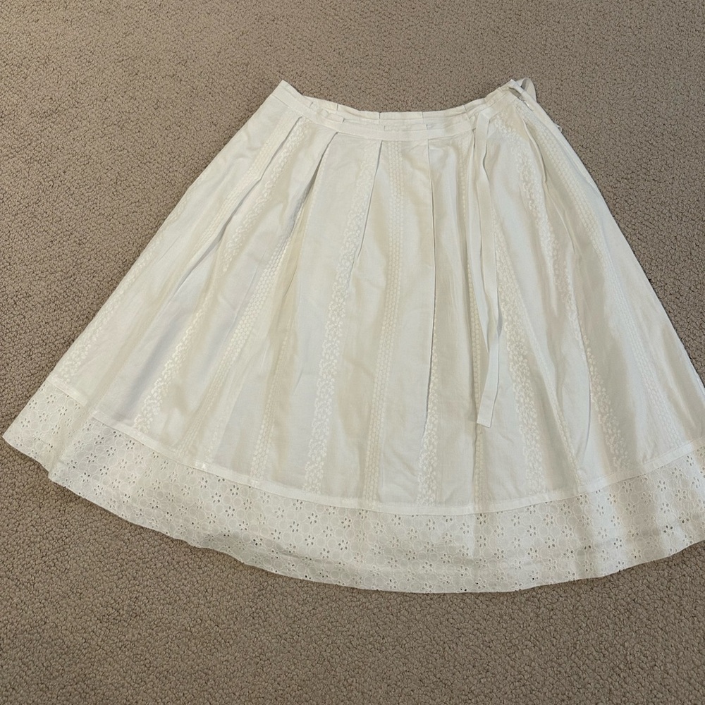 Anthropologie Odille White Eyelet Skirt